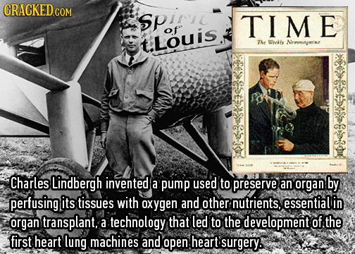 CRACKEDo Sprri TIME of t.Louis The Wocify Nrmeoyatine Charles Lindbergh invented a pump used to preserve an organ by perfusing its tissues with oxygen