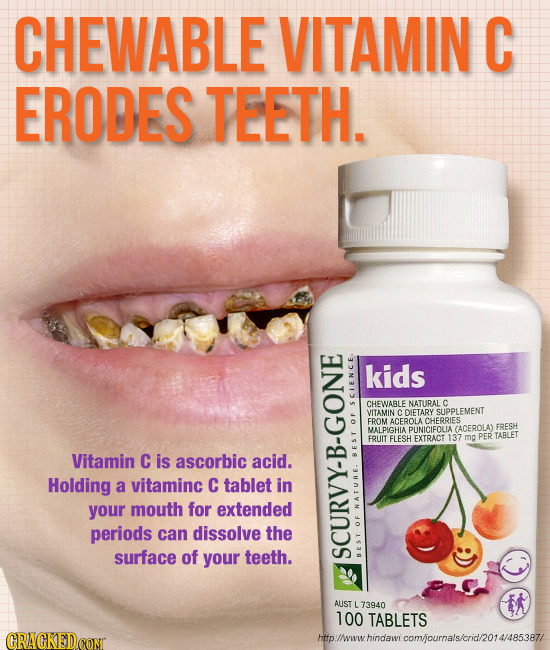 CHEWABLE VITAMIN C ERODES TEETH. kids CHEWABLE NATURAL c ScE VITAMIN CDIETARY SUPPLEMENT FROM ACEROLACHERRIES OF MALDIGHIA PUNICIFOLIA CACEROLAT FRESH