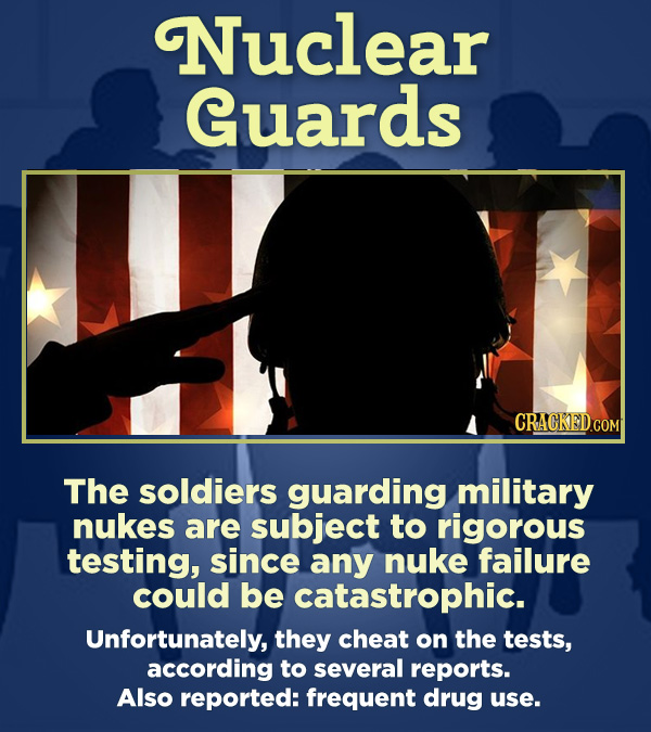 15 Respected Groups Who Aren't So Elite As People Say - The soldiers guarding military nukes are subject to rigorous testing, since any nuke failure c