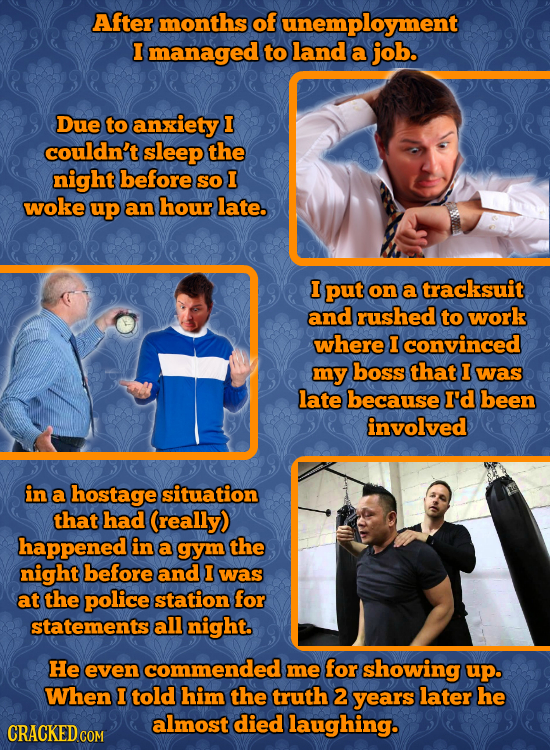 After months of funemployment I managed to land a job. Due to anxiety I couldn't sleep the night before SO I woke up an hour late. I put on a tracksui