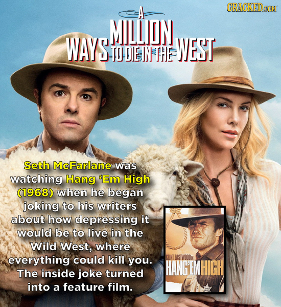 A CRACKED OON MILLIIN WAYS WEST TO DIE IN THE Seth McFarlane was watching Hang Em High (1968) when he began joking to his writers about how depressing