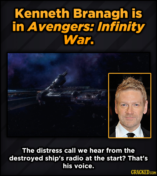 Famous People’s Voices (Secretly) In Your Favorite Movies - Kenneth Branagh is in Avengers: Infinity War.