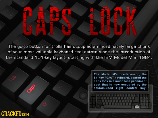 APS LCK The go-to button for trolls has occupied an inordinately large chunk of your most valuable keyboard real estate since the introduction of the