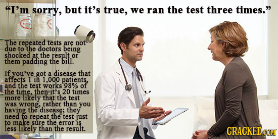 I'm sorry, but it's true, we ran the test three times. The repeated tests are not due to the doctors being shocked at the result or them padding the