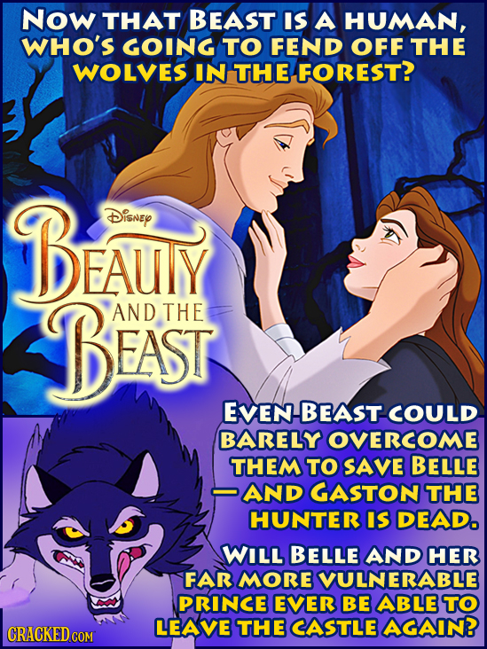 Now THAT BEAST IS A HUMAN, WHO'S GOING TO FEND OFF THE WOLVES IN THE FOREST? BEAUY Disney BEAST AND THE EVEN BEAST COULD BARELY OVERCOME THEM TO SAVE