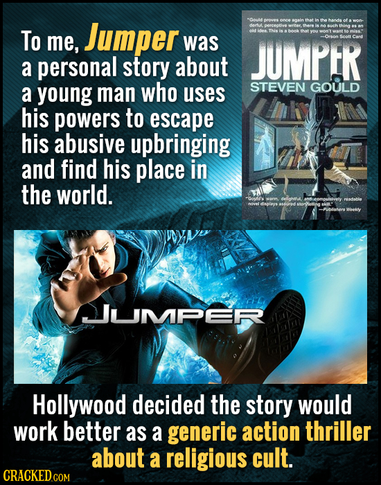 -Gould oroves once aaaln 1At in the hands dertul perceotive To Jumper writer. there no soch an old ides Thi book that YOU me, was JUMPtR Orson Cnd a p