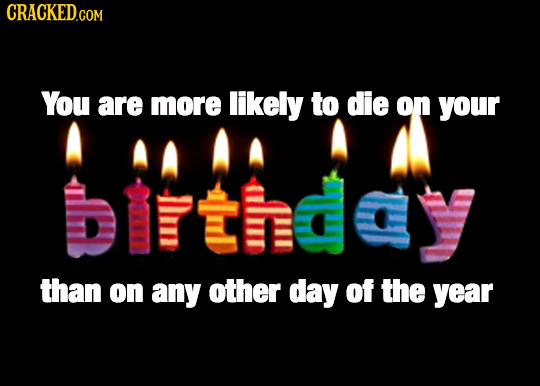 CRACKED.COM You are more likely To die on your than on any other day of the year