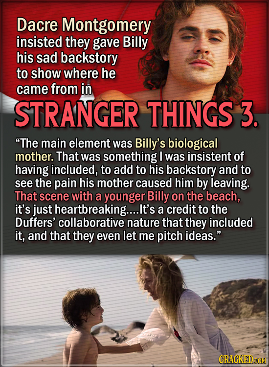15 Actors Behind Important Details In Movies And Shows - Dacre Montgomery insisted they gave Billy his sad backstory to show where he came from in Str
