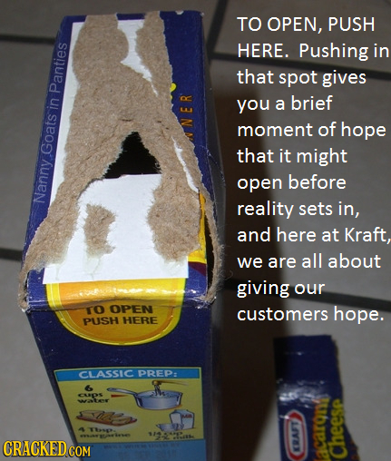 TO OPEN, PUSH HERE. Pushing in that spot gives Panties you a brief in moment of hope that it might Goats open before Nanny reality sets in, and here a