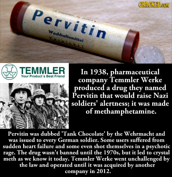 Pervitin Wadhhaltemittel Vsh TEMMLER In 1938, pharmaceutical Temel Your Product's Best Friend company Temmler Werke produced a drug they named Perviti