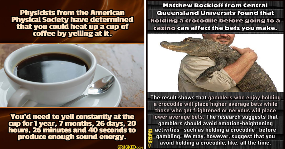 27 Bits Of Offbeat Data From Scientific Studies | Cracked.com