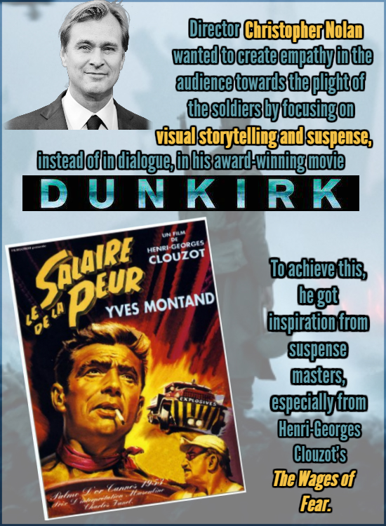 Director Christopher Nolan wanted to create empathy inthe audience towards the plighto of the soldiers by focusing on visual storytelling and suspense