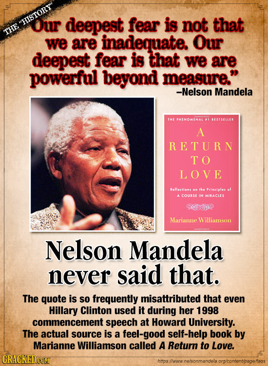 HISTORY' Our deepest fear is not that THE we are inadequate. Our deepest fear is that we are powerful beyond measure. -Nelson Mandela THE PHENOMENA