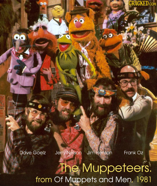 CRACKEDGOM n Dave Goelz Jerry Nelson Jim Henson Frank Oz The Muppeteers. from Of Muppets and Men, 1981