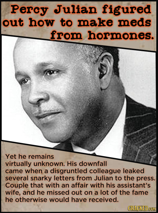 21 People Who Get Unfairly Left Out Of The History Books - In 1940, Percy Julian figured out how to isolate hormones so they could be used in medicine