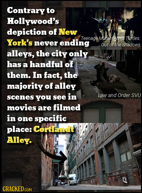 Contrary to Hollywood's depiction of New Mutant York's Teenage Ninfa Turtles: never ending out of the Shadows alleys, the city only has a handful of t