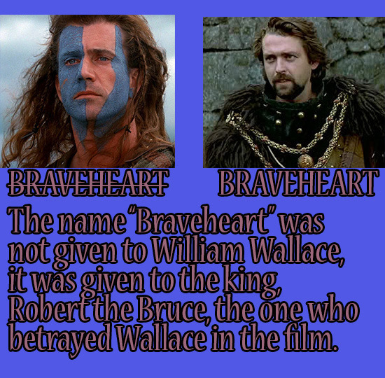 BRAVAEHEART BRAVEHEART The name Braveheart was not given to William Wallace, it Was given to the king Robert the Bruce, the one who betrayed Wallace