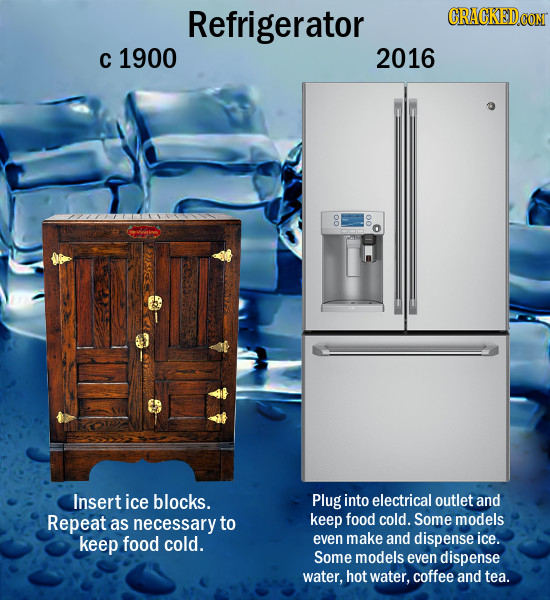 Refrigerator CRACKEDCO C 1900 2016 00 00 Insert ice blocks. Plug into electrical outlet and Repeat as necessary to keep food cold. Some models keep fo