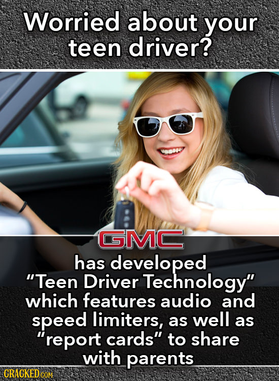 Worried about your teen driver? SMC has developed Teen Driver Technology which features audio and speed limiters, well as as report cards to share