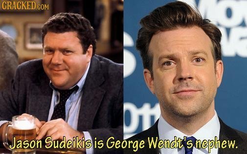 CRACKEDco COM Jason Sudeikis is George Wendt's nephew.