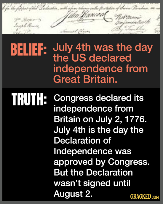 IL Fiw Hls wel shs ore phrle d heme Randhen hn HlanG inhani i- er oedHoreve BELIEF: July 4th was the day the US declared independence from Great Brita