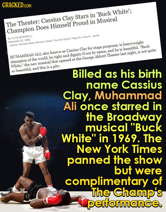 CRACKEDG COM 'Buck White'; in Clay Stars Cassius Musical The Theater: Proud in Does Himself Champion 0: Column CLVE BARNES word's By Page 63. Soorts.