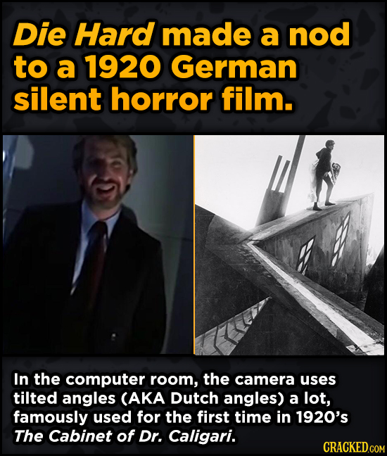 Movie Scenes With Hidden Homages To Other Movies - Die Hard made a nod to a 1920 German silent horror film.
