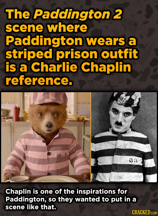 Movie Scenes With Hidden Homages To Other Movies - The Paddington 2 scene where Paddington wears a striped prison outfit