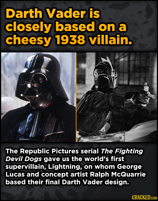 Movie Scenes With Hidden Homages To Other Movies - Darth Vader is closely based on a cheesy 1938 villain.