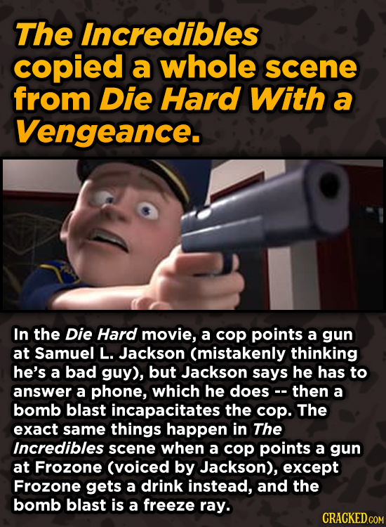 Movie Scenes With Hidden Homages To Other Movies - The Incredibles copied a whole scene from Die Hard With a Vengeance.