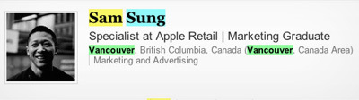 Sam Sung Specialist at Apple Retail I Marketing Graduate Vancouver. British Columbia Canada Vancouver. Canade Area) Marketing and Advertising 