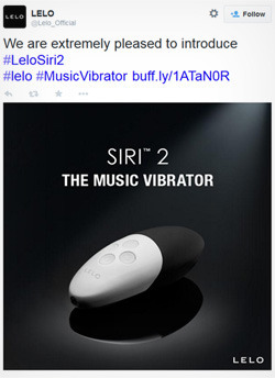 LELO Followw e el Oficla We are extremely pleased to introduce #LeloSiri2 #lelo #MusicVibrator buff.ly/1ATaNor SIRIT 2 THE MUSIC VIBRATOR LELO 