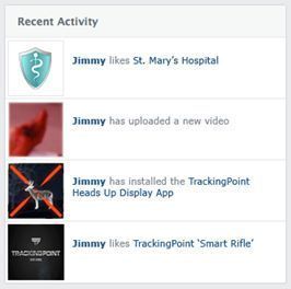 Recent Activity s Jimmy likes St Mary's Hospital Jimmy has uploaded a new video Jimmy has installed the TrackingPoint Heads Up Display App Jimmy likes
