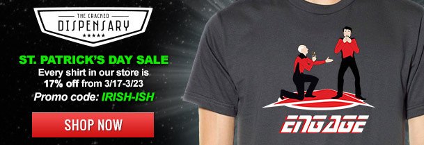 IME rparkin DISPENSARY ST. PATRICK'S DAY SALE Every shirt in our store is 17% off from 3/17-3/23 Promo code: IRISH-ISH SHOP NOW ENGAGE