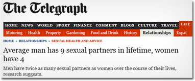 average lifetime sexual partners