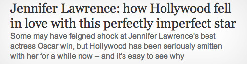 Jennifer Lawrence: how Hollywood fell in love with this perfectly imperfect star Some may have feigned shock at Jennifer Lawrence's best actress Oscar